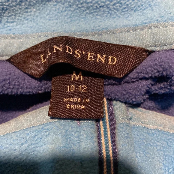 LANDS’END EUC BOYS GIRLS BLUE TOP AHIRT FLEECE SWEATER WINTER SIZE M 10 12 - Picture 4 of 4